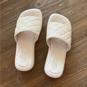 Call It Spring Quilted Cream Slides